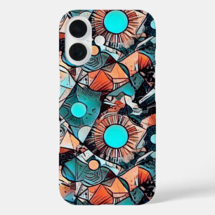Coque Pour iPhone 16 Conception moderne abstraite géométrique motif 45