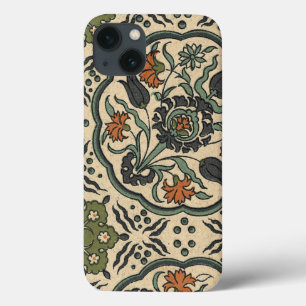 Etui iPhone 13 Conception persane florale décorative de tuile