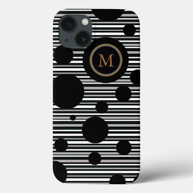 Coques Case-Mate iPhone conception personnalisée à points noirs et à rayur (Verso)