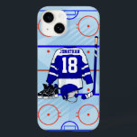 Coque Case-Mate iPhone Conception personnalisée de hockey sur glace<br><div class="desc">Nous pouvons créer ce design dans n'importe quel jeu de couleurs, il suffit de nous contacter AVANT d'acheter via le lien demander au concepteur pour discuter des changements que vous avez besoin. Excellent design pour tous les joueurs ou fans de hockey, avec un maillot de hockey sur glace, bâton de...</div>