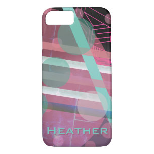 Coque Case-Mate iPhone Conception personnalisée/rose et turquoise/abstrai