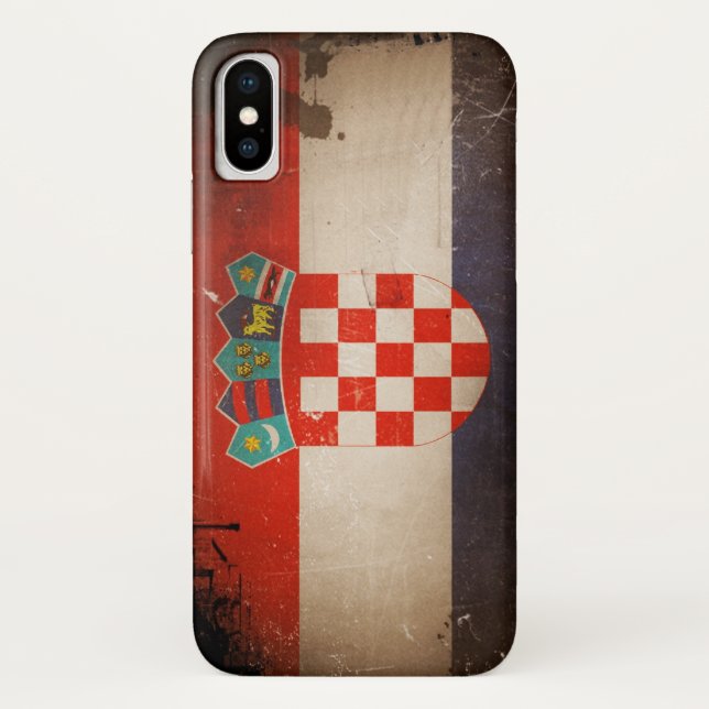 Coques Case-Mate iPhone Conception sale fraîche de drapeau de la Croatie (Dos)