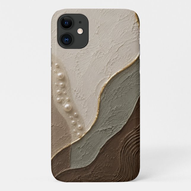 Coques Case-Mate iPhone Conception Texturée Japandi Neutre  (Dos)