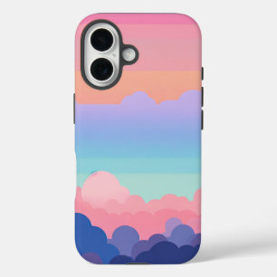 Coque Pour iPhone 16 Conception vibrante de l'autocollant arc-en-ciel