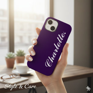 Coque Case-Mate iPhone Concevez Votre Propre Nom sur Ce Violet Foncé