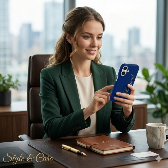 Coques Case-Mate iPhone Concevez Votre Propre Nom sur Cette Marine (Design Your Own Name on This Navy iPhone 16 Case)