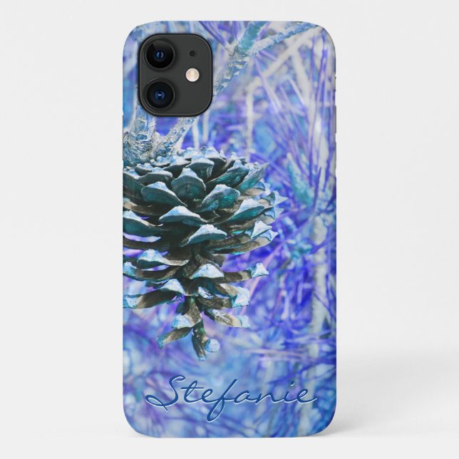 Coques Case-Mate iPhone Cône de pin (bleu) (Dos)