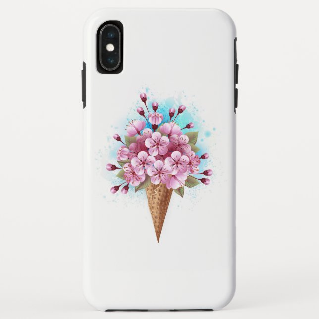 Coques Case-Mate iPhone Cône rose Sakura crème glacée gaufre (Dos)
