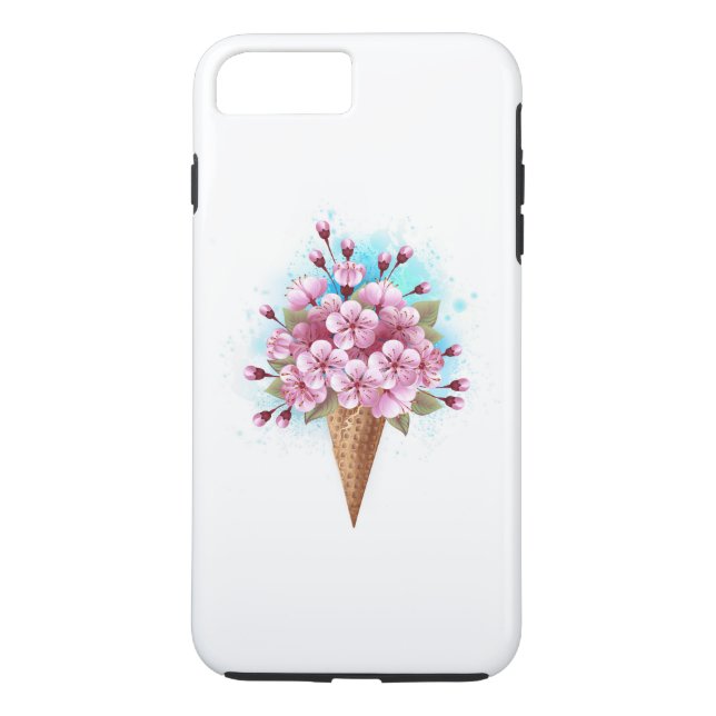 Coques Case-Mate iPhone Cône rose Sakura crème glacée gaufre (Dos)