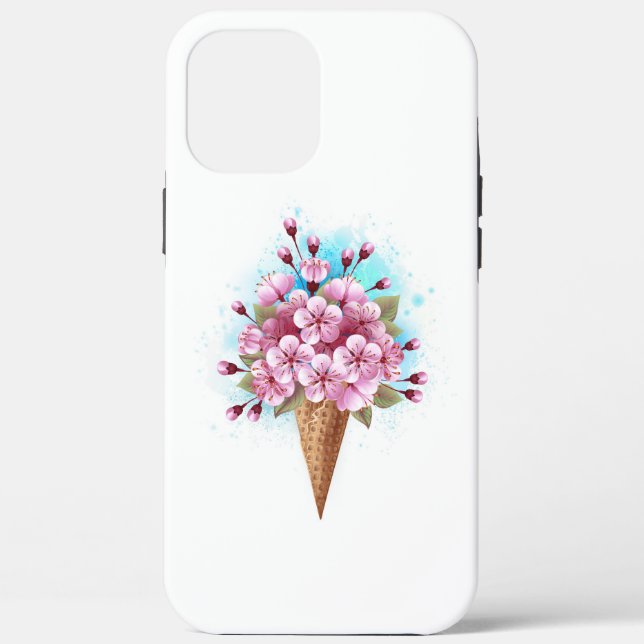 Coques Case-Mate iPhone Cône rose Sakura crème glacée gaufre (Verso)