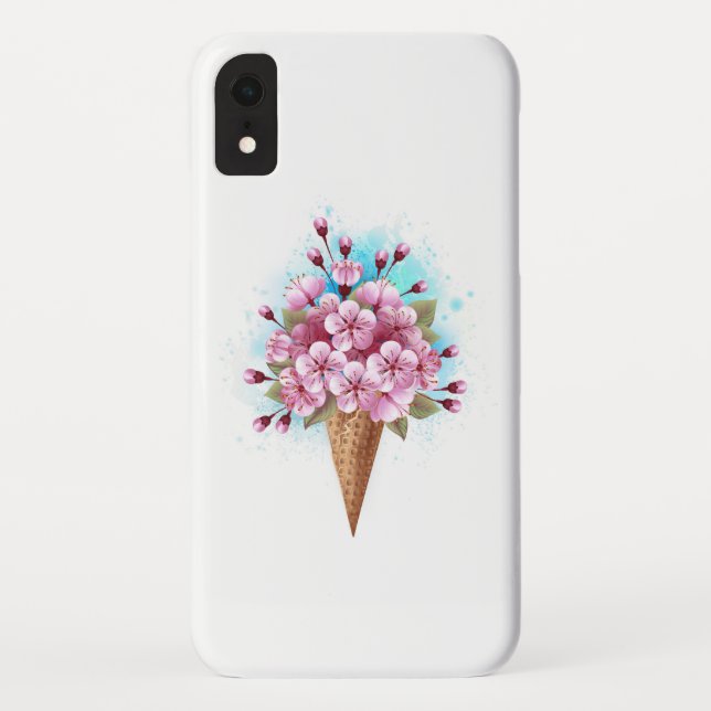 Coques Case-Mate iPhone Cône rose Sakura crème glacée gaufre (Dos)