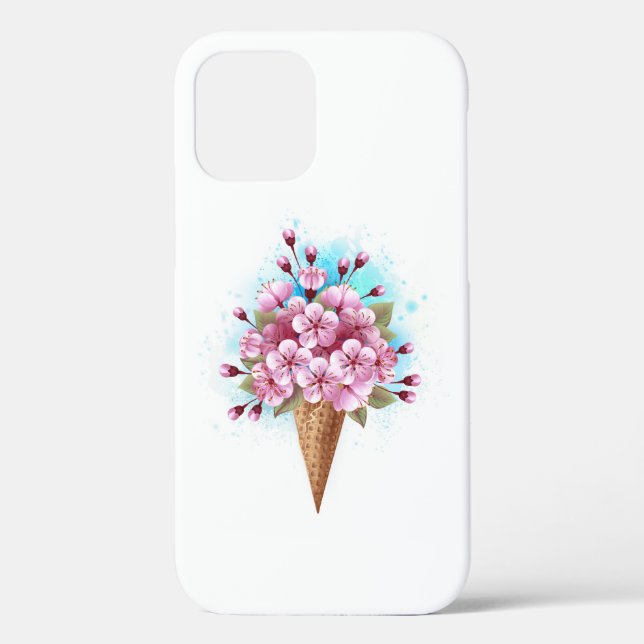 Coques Case-Mate iPhone Cône rose Sakura crème glacée gaufre (Verso)