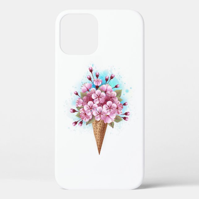Coques Case-Mate iPhone Cône rose Sakura crème glacée gaufre (Verso)
