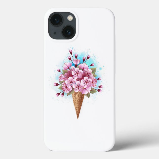 Coques Case-Mate iPhone Cône rose Sakura crème glacée gaufre (Verso)