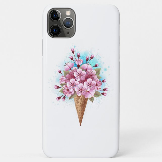 Coques Case-Mate iPhone Cône rose Sakura crème glacée gaufre (Dos)
