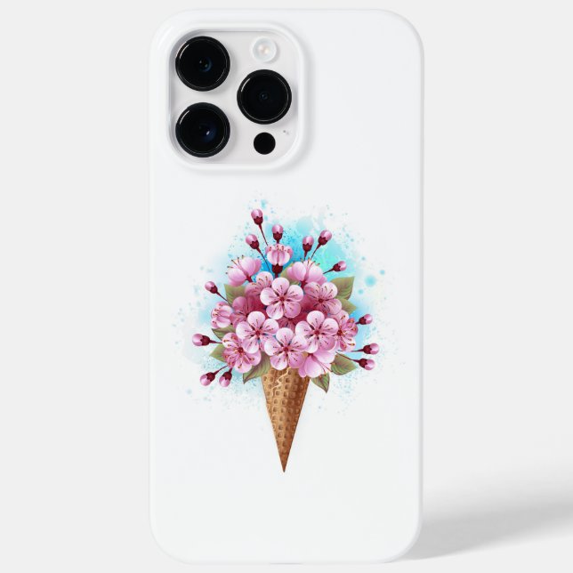 Coques Case-Mate iPhone Cône rose Sakura crème glacée gaufre (Verso)