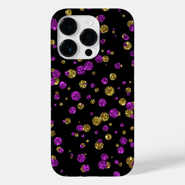 Coques Case-Mate iPhone Confetti de Parties scintillant rose et or sur boî (Verso)