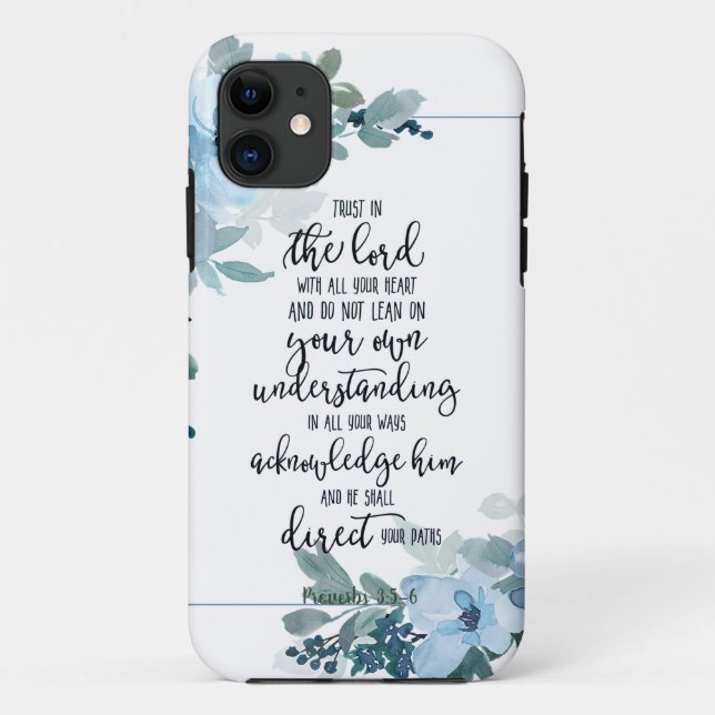 Coques Case-Mate iPhone Confiance dans le Seigneur floral  (Dos)