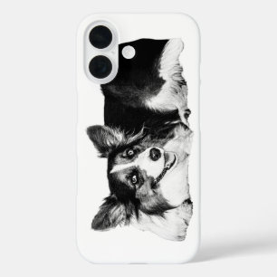 Coque Pour iPhone 16 Confiance Monochrome Corgi