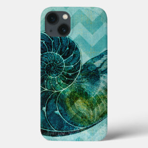 Etui iPhone 13 Conque en spirale Shell de turquoise