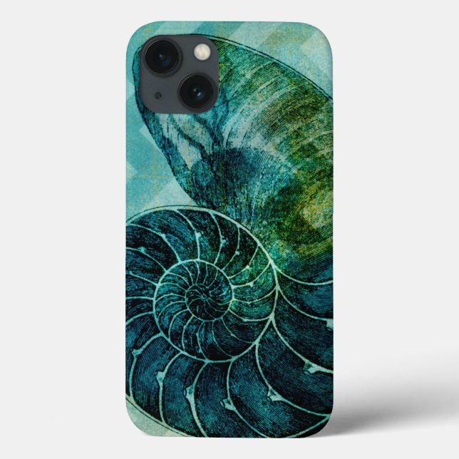 Coques Case-Mate iPhone Conque en spirale Shell de turquoise (Verso)