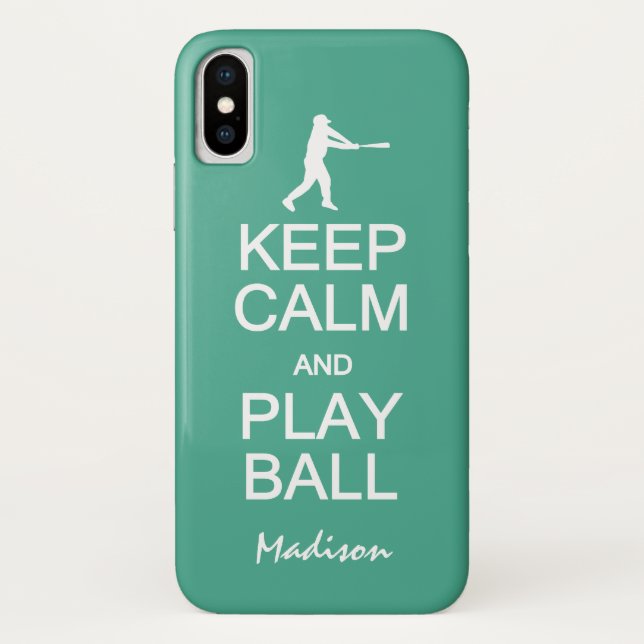 Coques Case-Mate iPhone Conserver Calm Baseball personnalisé monogramme et (Dos)