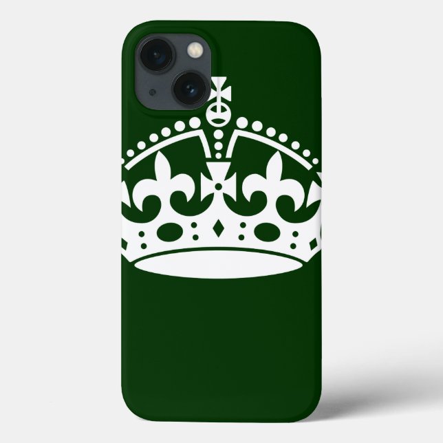 Coques Case-Mate iPhone CONSERVEZ CALME COURONNE sur la Personnaliser vert (Verso)
