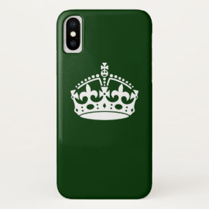 Etui iPhone Case-Mate CONSERVEZ CALME COURONNE sur la Personnaliser vert