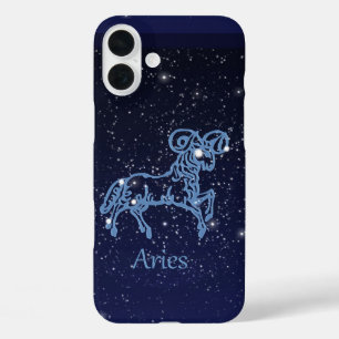 Coque Pour iPhone 16 Plus Constellation du Bélier et signe du zodiaque avec