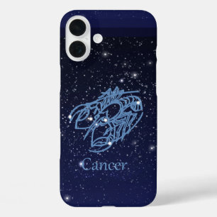 Coque Pour iPhone 16 Plus Constellation du cancer et signe zodiaque avec éto