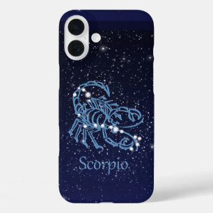 Coque Pour iPhone 16 Plus Constellation du Scorpion et signe du zodiaque ave