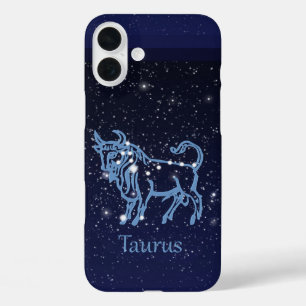 Coque Pour iPhone 16 Plus Constellation du Taureau et signe du zodiaque avec