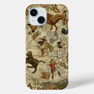 Coque Pour iPhone 15 Constellation Étoiles Ciel Nord Astronomie Vintage