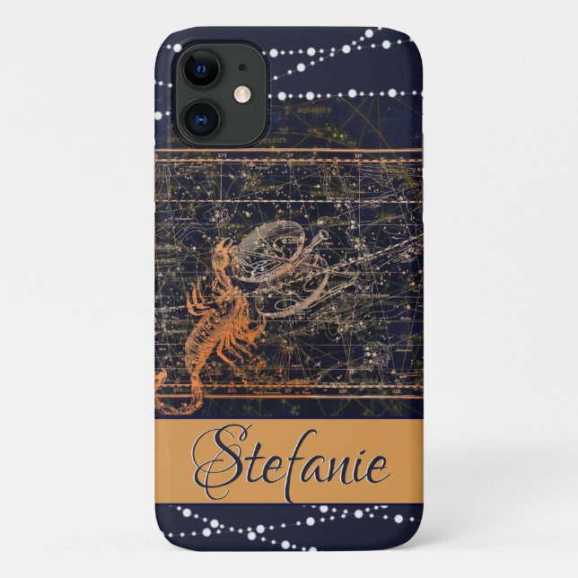 Coques Case-Mate iPhone Constellation Scorpio bleu foncé (Dos)
