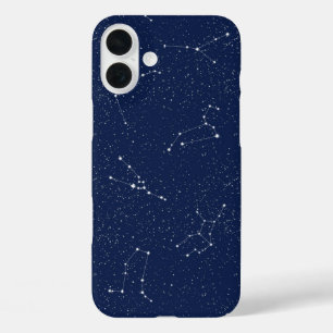 Coque Pour iPhone 16 Plus Constellations du zodiaque avec un ciel étoilé ble