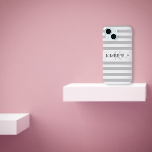 Coque Case-Mate iPhone Contemporain Faux Argent Ombre Gris