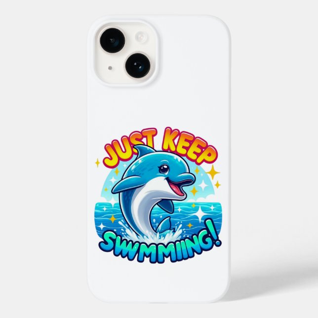 Coques Case-Mate iPhone Continuez À Nager Dauphin (Verso)