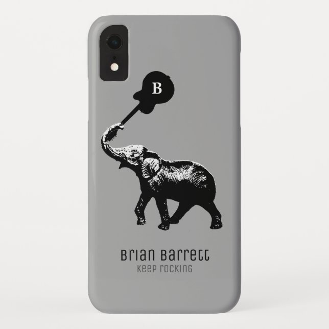 Coques Case-Mate iPhone Continuez à rocker, éléphant avec guitare (Dos)