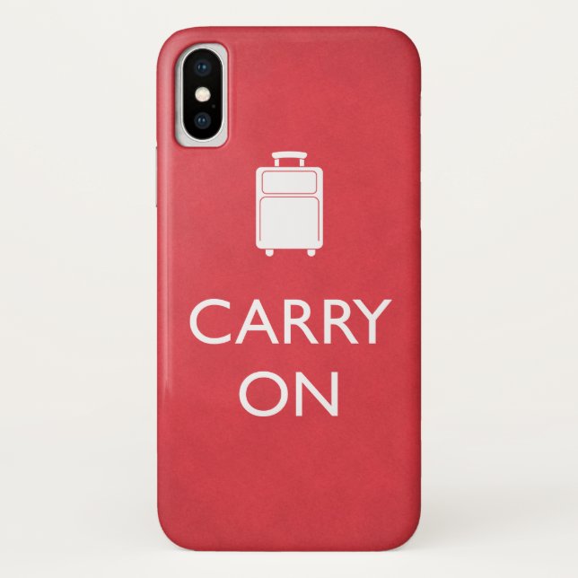 Coques Case-Mate iPhone CONTINUEZ - Bagages - Rouge drôle (Dos)
