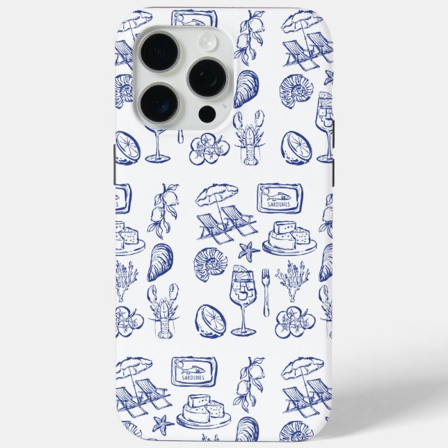 Coques Case-Mate iPhone Contour de la vie méditerranéenne (Verso)