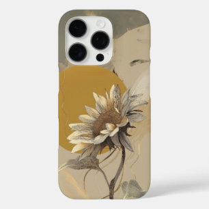 Coque iPhone 16 Pro Contour de tournesol minimaliste neutre