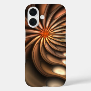 Coque Pour iPhone 16 Conversation Abstraite de coupelle spirale orange