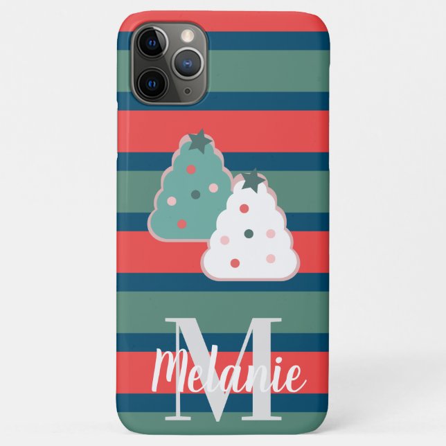 Coques Case-Mate iPhone Cookies de Noël et rayures vacances (Dos)