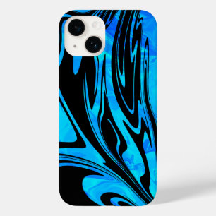 Coque Case-Mate iPhone Cool Aqua et Black Liquid Wave