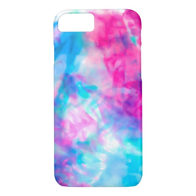 Coques Case-Mate iPhone Cool Artsy Girly Purple Rose Blue Tie Dye Motif (Dos)