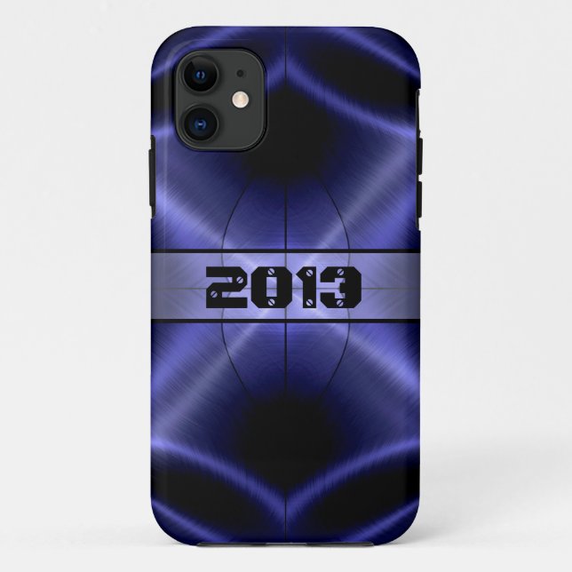 Coques Case-Mate iPhone Cool Bleu brillant acier inoxydable métal (Dos)