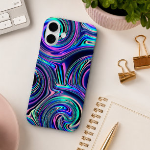 Coque Pour iPhone 16 Plus Cool bleu turquoise violet rose Motif