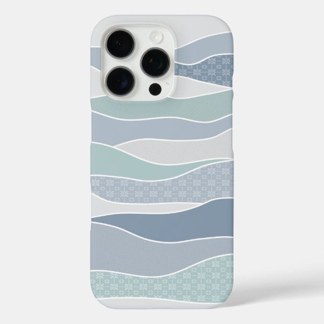 Coques Case-Mate iPhone Cool Bleu Vert Bleu Bleu Grandes courbes Abstraite (Verso)