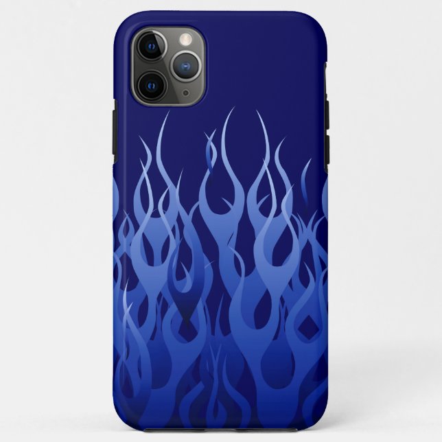 Coques Case-Mate iPhone Cool Blue Racing Flames Pin Stripes (Dos)