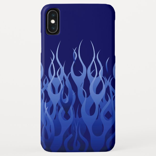 Coques Case-Mate iPhone Cool Blue Racing Flames Pin Stripes (Dos)